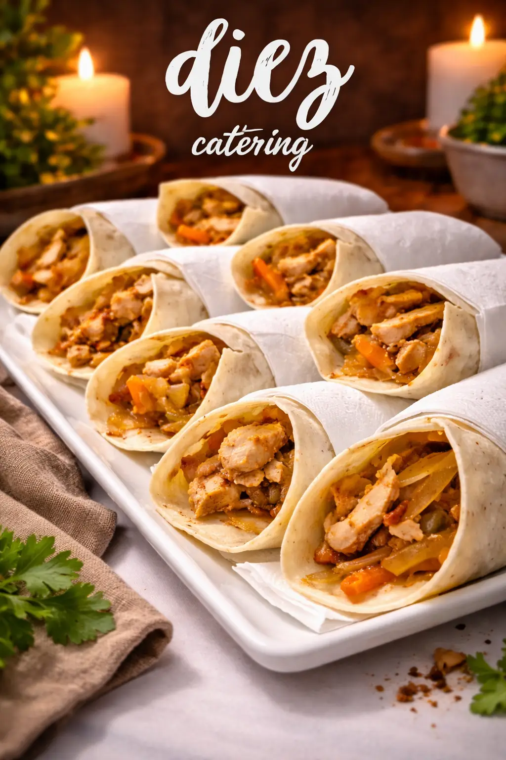 Tacos servidos en evento